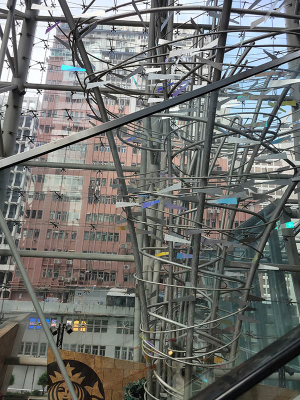 Shiny metal and glass mall