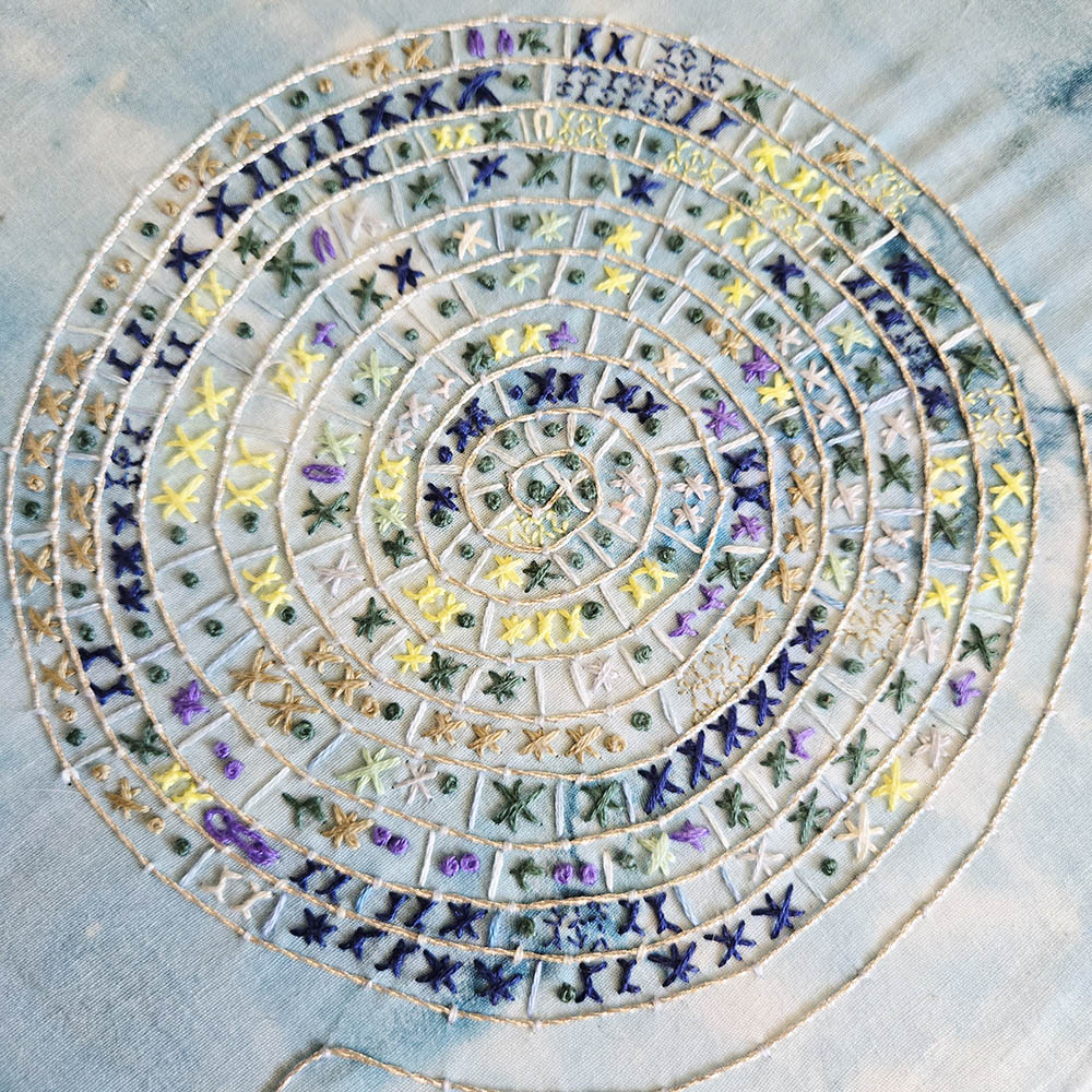 Progress on the embroidery as of May 2025